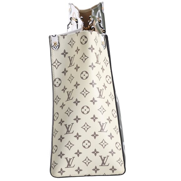 Louis Vuitton Giant Monogram Onthego GM Tote Green Khaki Beige - Picture 4 of 7